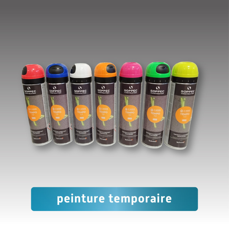 Bombe de marquage au sol temporaire 500 ml (60 jours) - 7 couleurs disponibles